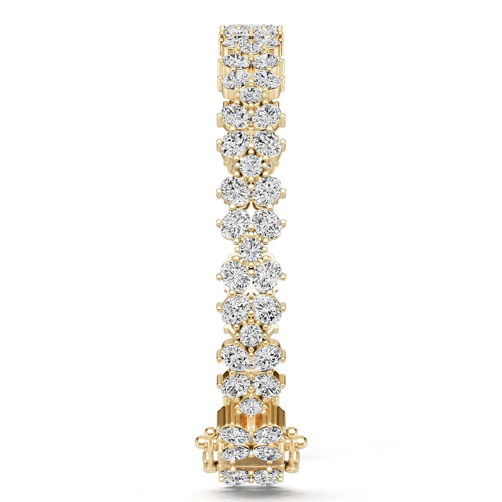 14K Gold Semi Mount Bracelet Setting Round Ro 4x3mm Diamond Accent Syz Jewelry