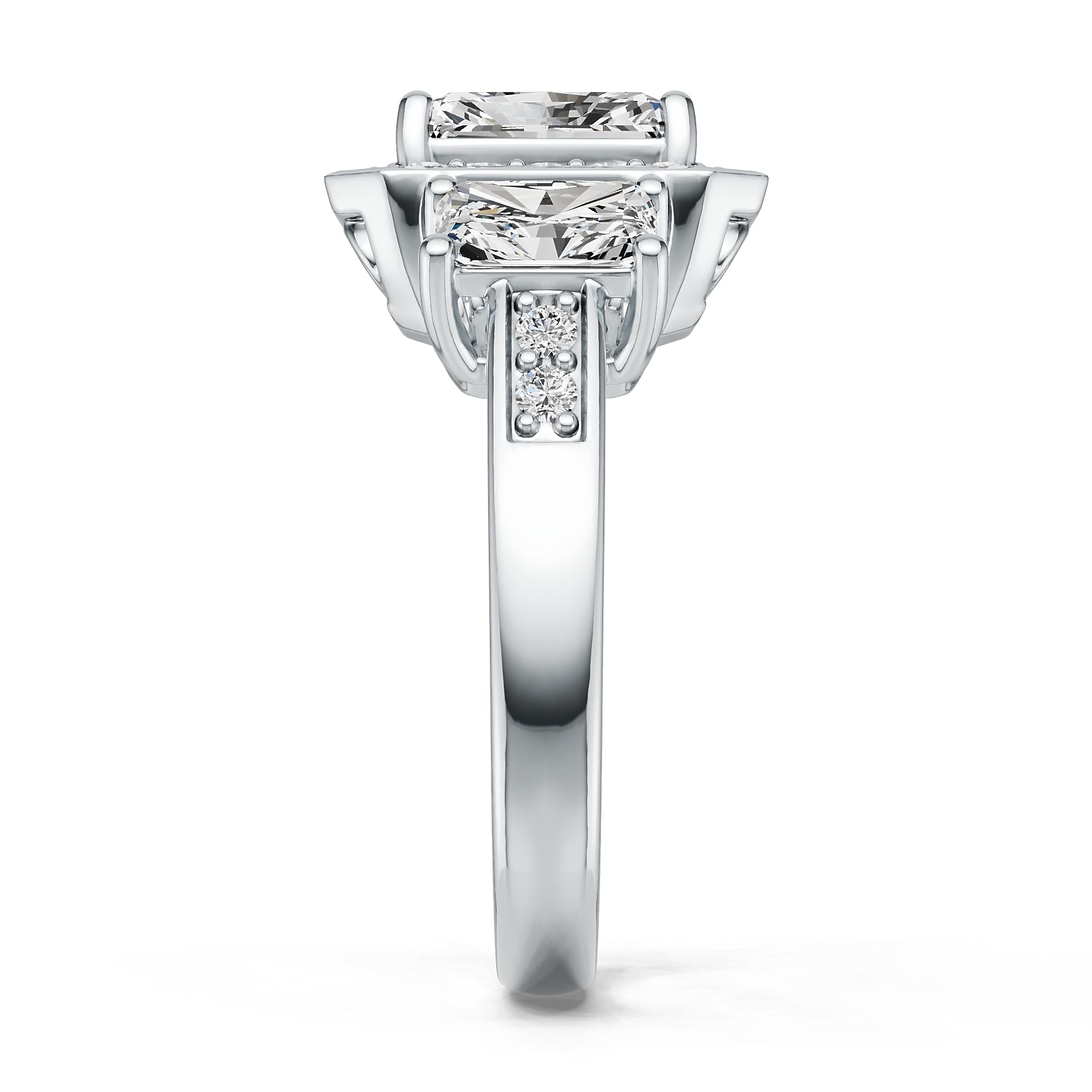 Sterling Silver Semi Mount Ring Setting Emerald OCT 8X6mm OCT 6X4mm DHJ