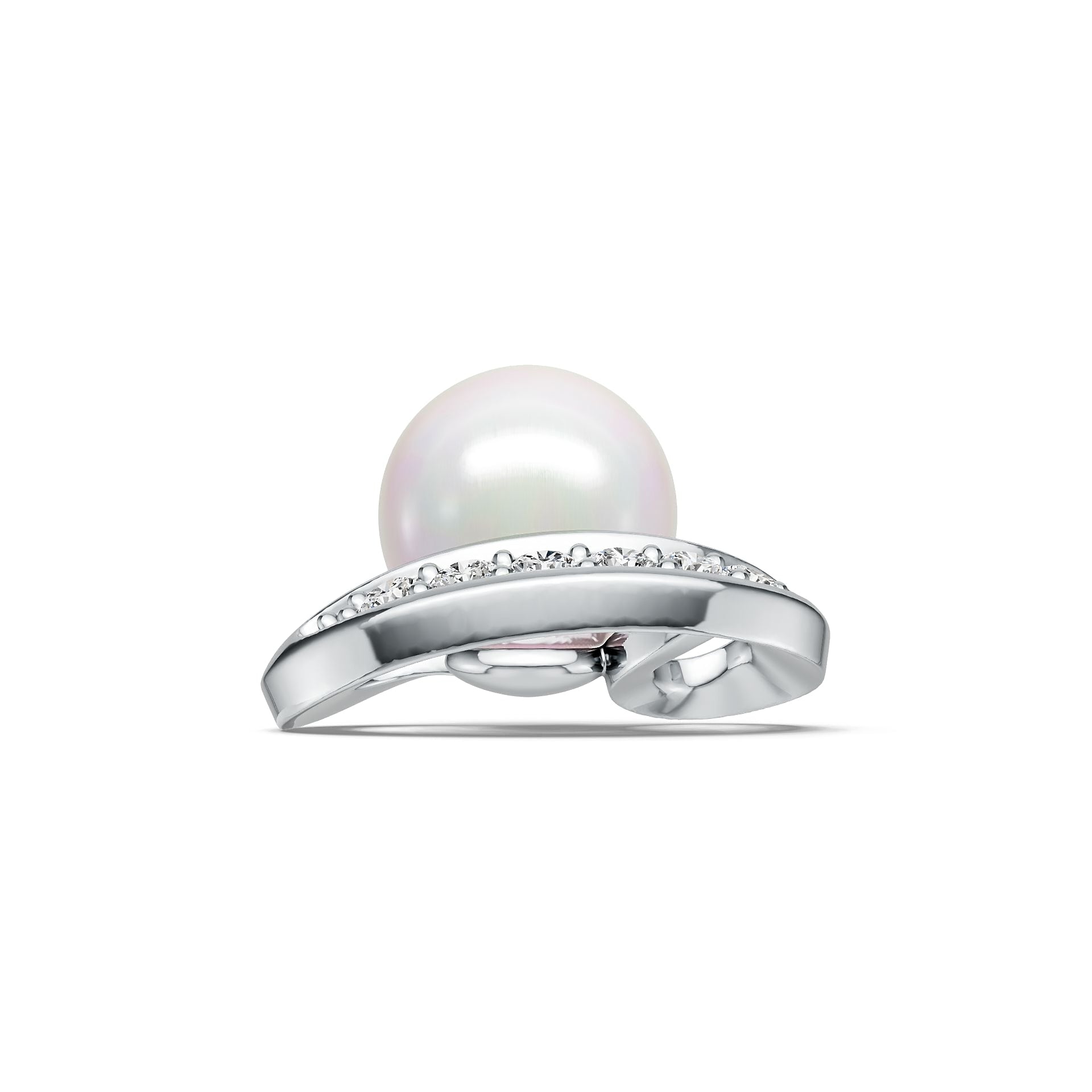 14K Gold Semi Mount Pendant Setting Round RD 8.5mm with Diamond Accent DHJ