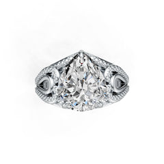 Platinum Semi Mount Ring Setting Pear PE 12X10mm DHJ