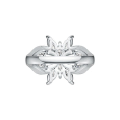 14K Gold Semi Mount Ring Setting Marquise MQ 6X3mm Diamond Accent DHJ