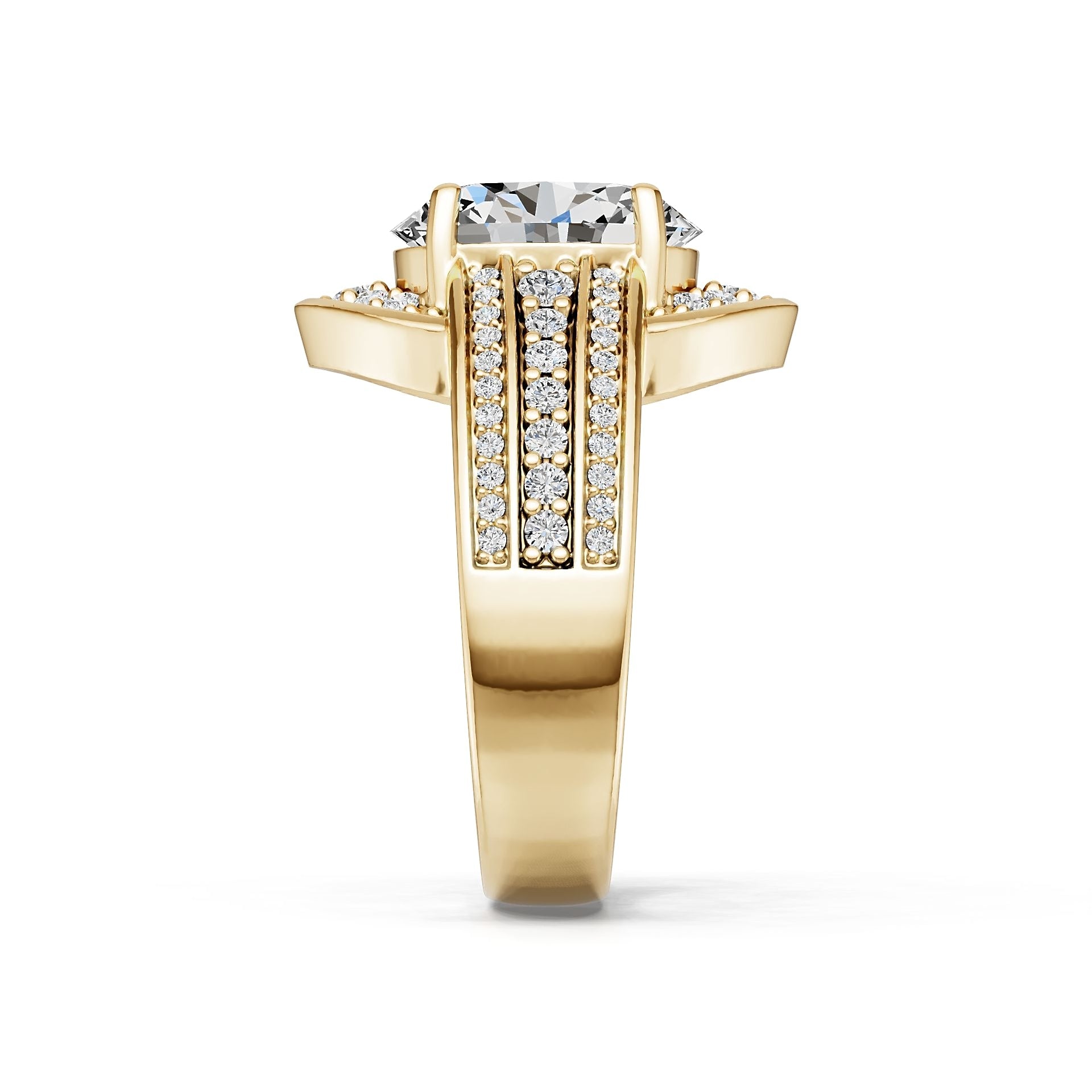 18K Gold Semi Mount Ring Setting Round Ro 5x9mm Diamond Accent Syz Jewelry