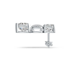 10K Gold Semi Mount Earrings Setting Cushion CU 9X9mm CU 7X7mm Moissanite Accent DHJ