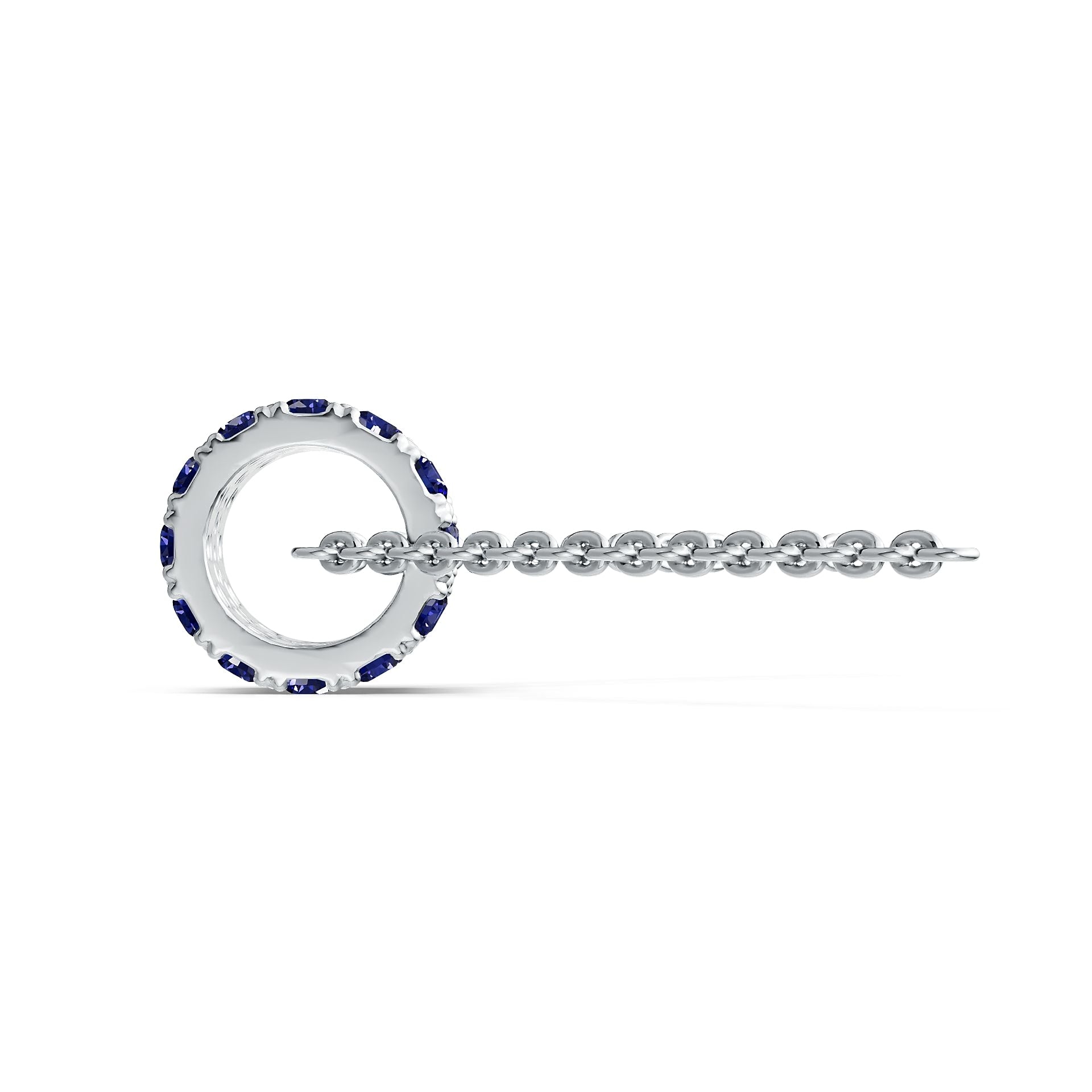Sterling Silver Circular-Shaped Pendant with White Topaz or Moissanite Syzjewelry