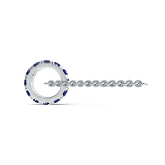 Sterling Silver Circular-Shaped Pendant with White Topaz or Moissanite Syzjewelry