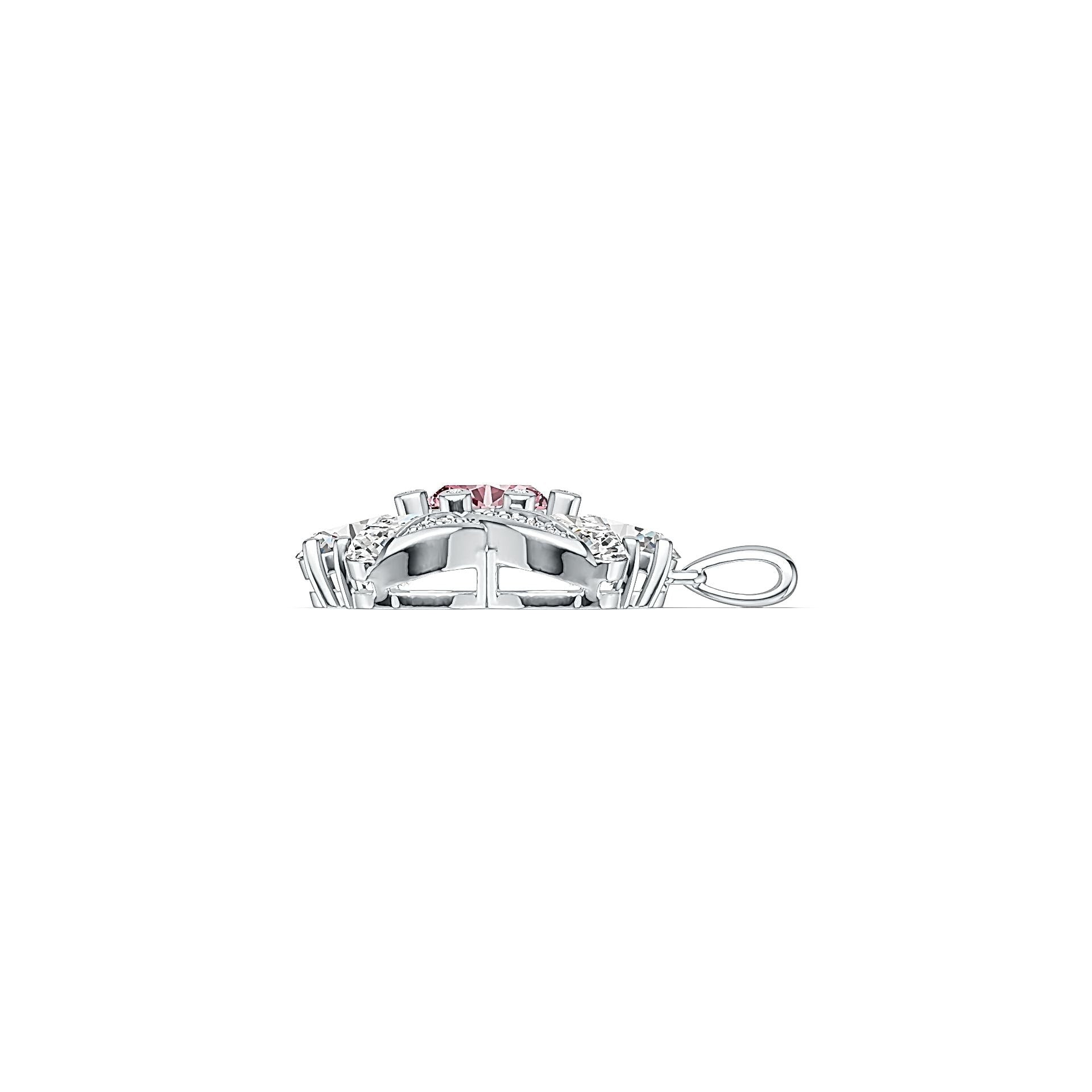 10K Gold Semi Mount Pendant Setting Oval OV 8X6mm OV 7X5mm Moissanite Accent DHJ