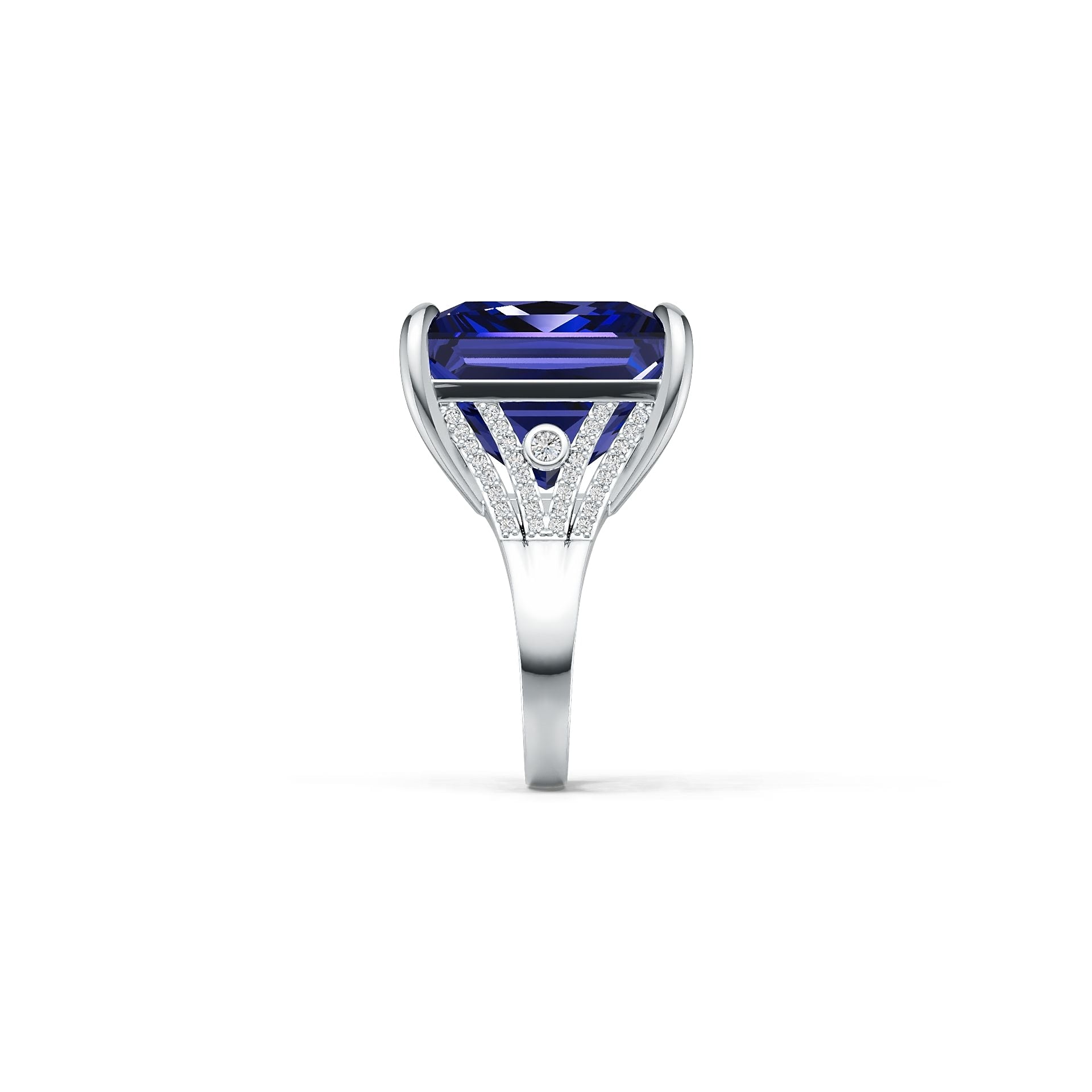 Platinum Semi Mount Ring Setting Princess Pr 13x18mm Diamond Accent Syzjewelry