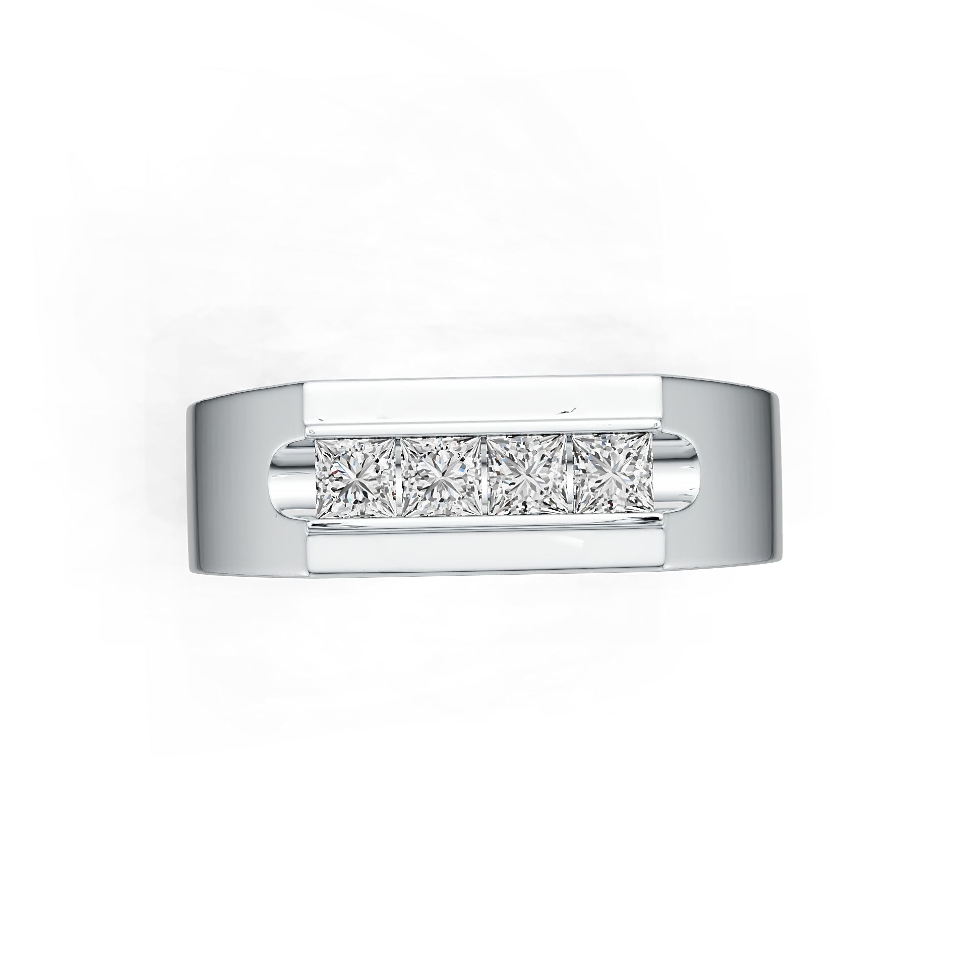 10K Gold Semi Mount Ring Setting Princess SQ 3x3mm Men's Ring DHJ