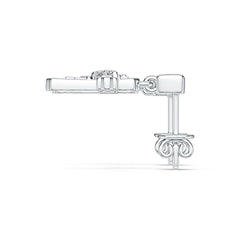 Sterling Silver Semi Mount Earrings Setting Heart HT 3x3mm Cross Theme Syzjewelry