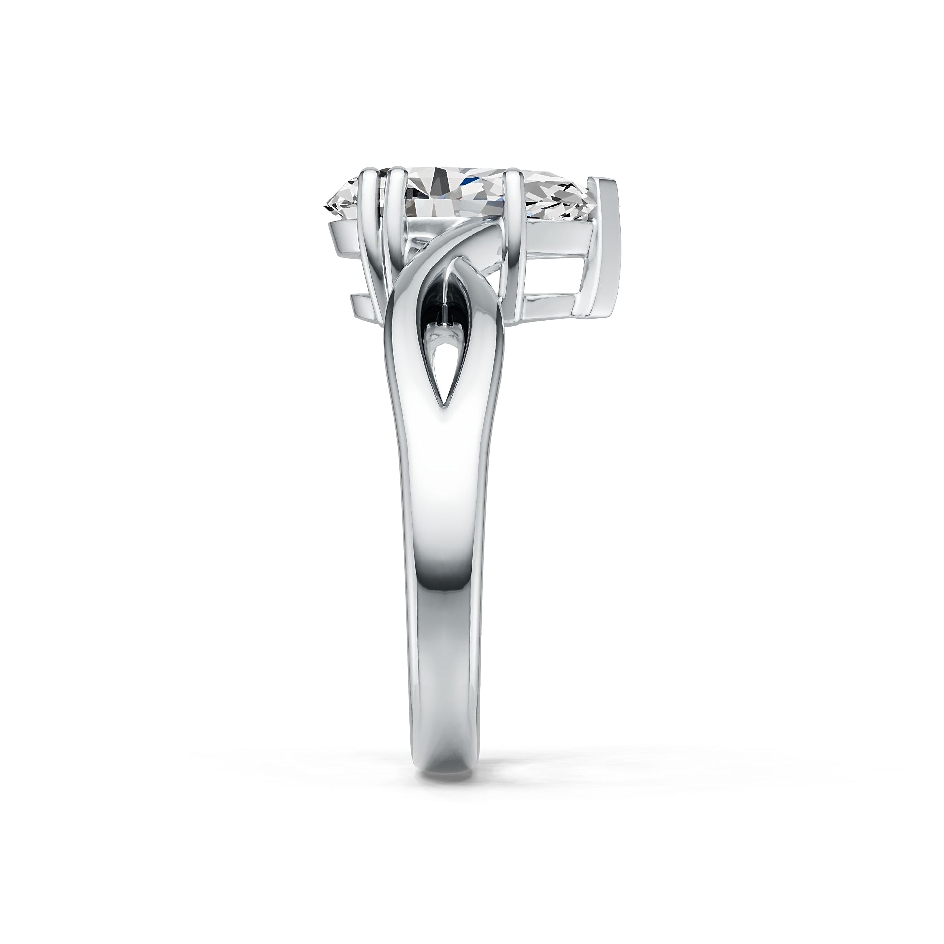 Sterling Silver Semi Mount Ring Setting Pear PE 12X8mm DHJ