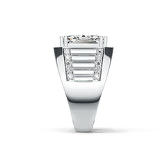 Sterling Silver Semi Mount Men's Ring Setting Emerald OCT 12x10mm Halo Syzjewelry