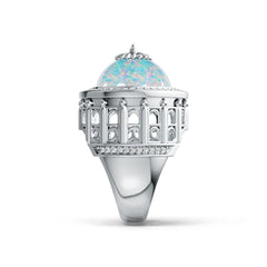 Sterling Silver Semi Mount Ring Setting Round RD 15x15mm Cabochon Bezel DHJ