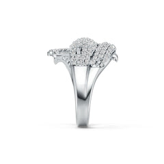 Sterling Silver Ring with White Topaz or Moissanite Dolphin Theme DHJ