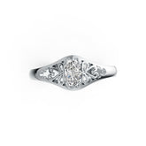 18K Gold Semi Mount Ring Setting Oval OV 6X4mm Solitaire Open Filigree DHJ