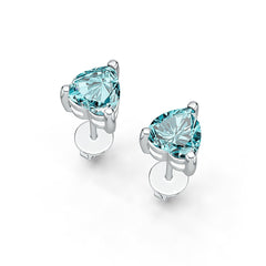 10K Gold Semi Mount Earrings Setting Heart HT 6X6mm Simple Stud DHJ