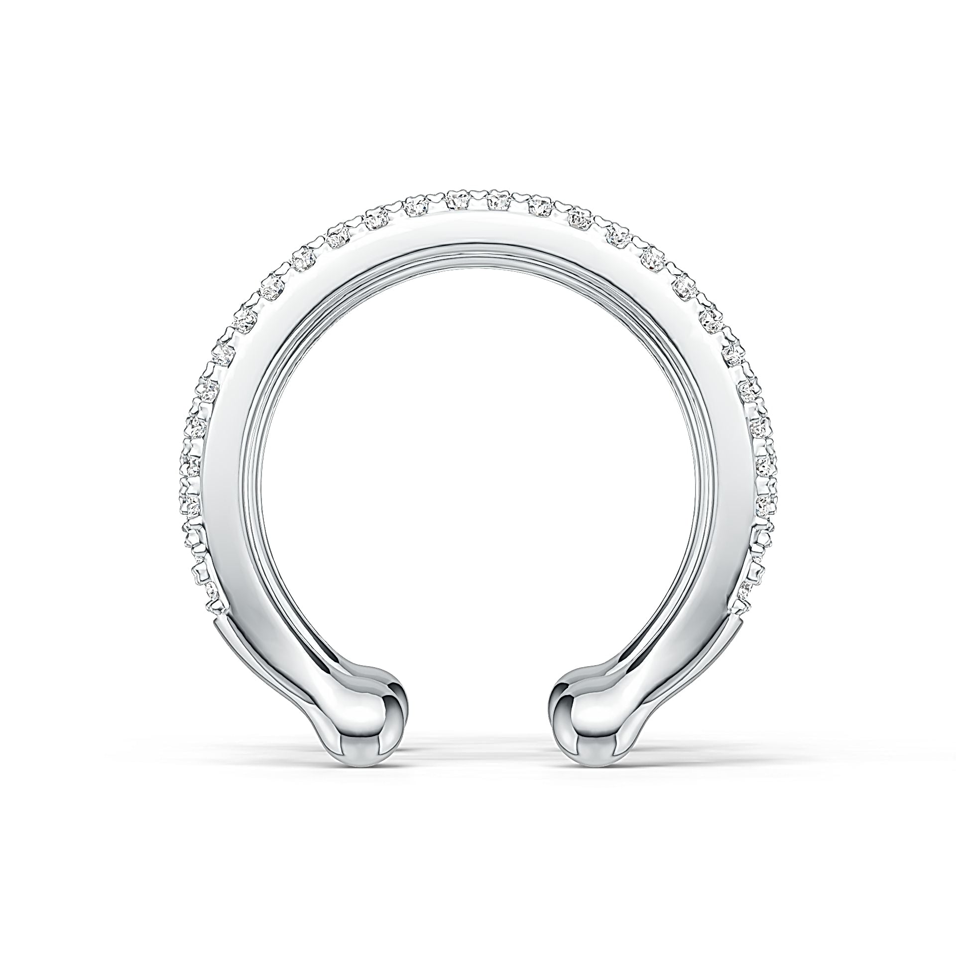 Sterling Silver Earrings Ear Cuffs with White Topaz or Moissanite DHJ