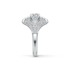 Sterling Silver Semi Mount Ring Setting Round RD 7X7mm with White Topaz DHJ