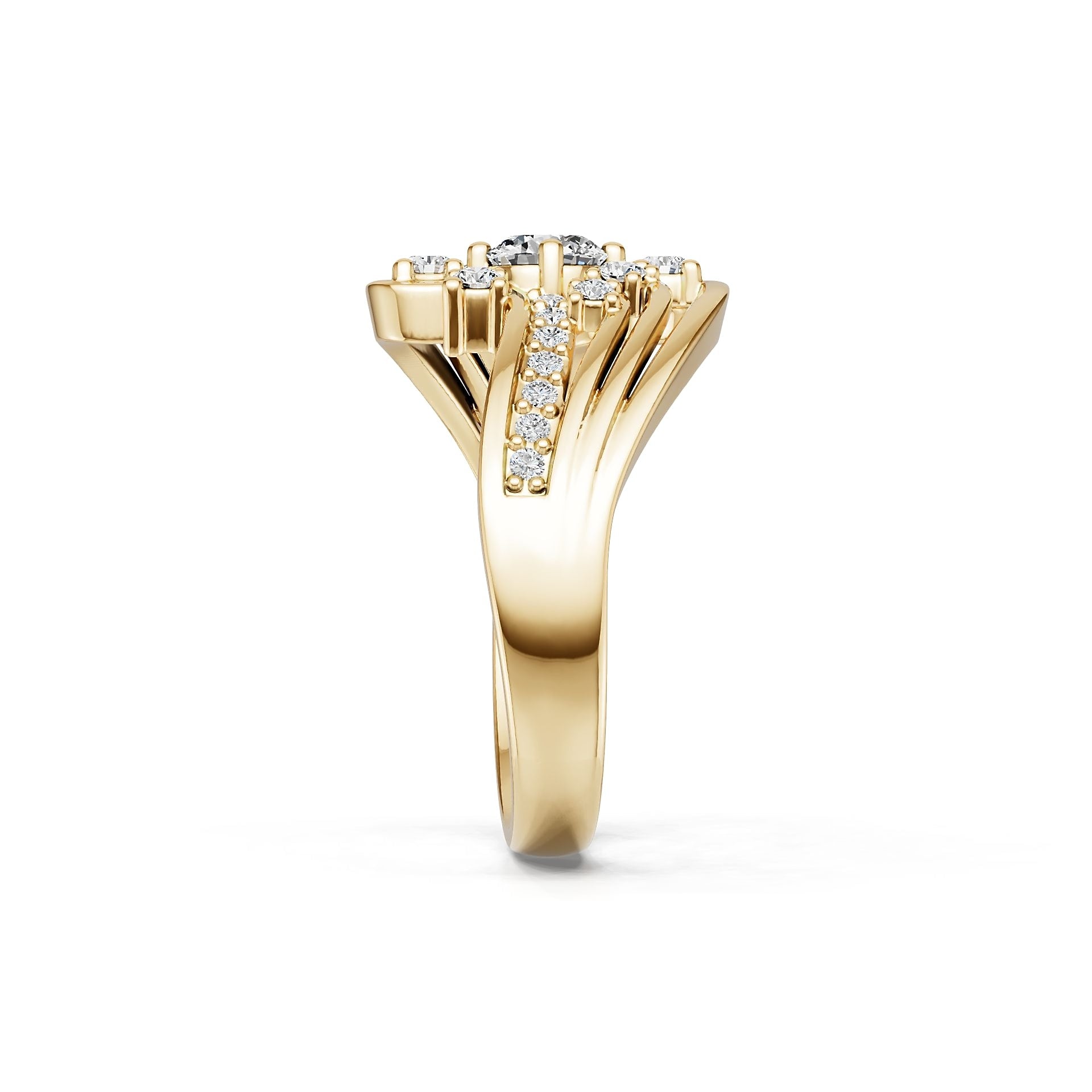 10K Gold Semi Mount Ring Setting Round Ro 5x5mm Moissanite Accent Syz Jewelry