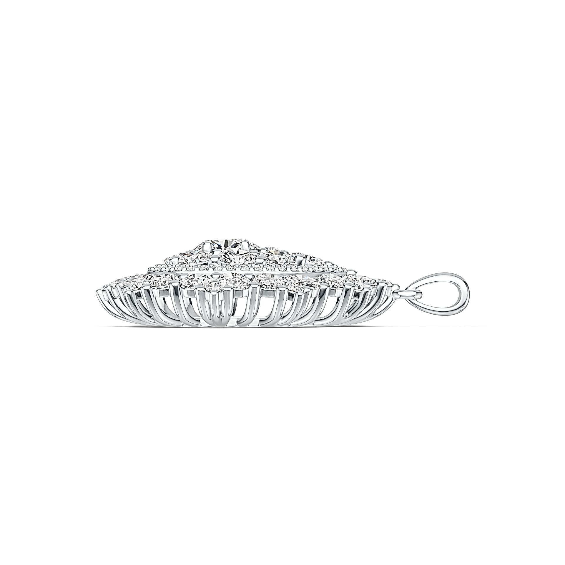 Platinum Semi Mount Pendant Setting Oval OV 7X5mm Diamond Accent DHJ