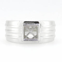 Men's 14K Gold Semi Mount Ring Setting Princess SQ 6.5X6.5mm Syzjewelry