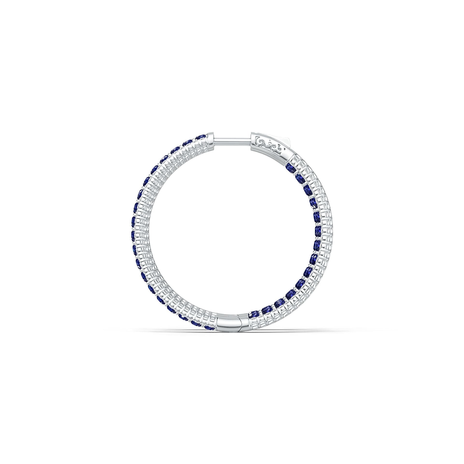 Sterling Silver Hoop Earrings with White Topaz or Moissanite Syzjewelry