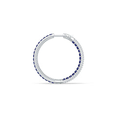 Sterling Silver Hoop Earrings with White Topaz or Moissanite Syzjewelry