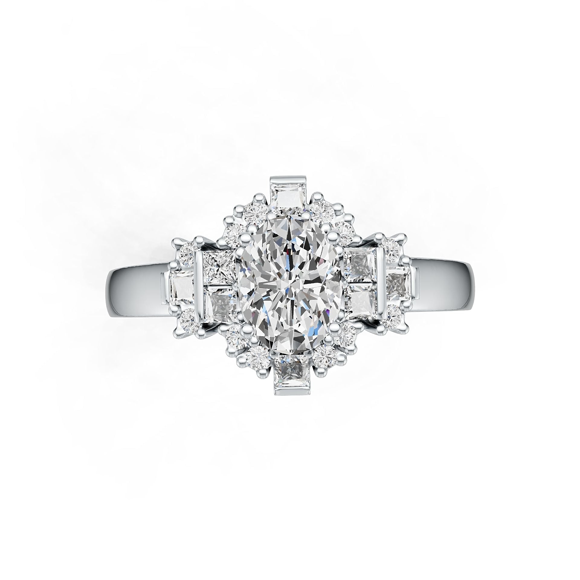 14K Gold Semi Mount Ring Setting Oval OV 8X6mm with Diamond Accent DHJ