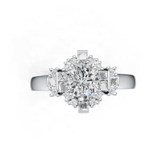 14K Gold Semi Mount Ring Setting Oval OV 8X6mm with Diamond Accent DHJ