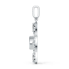 Sterling Silver Semi Mount Pendant Setting Cushion Cu 6x6mm Diamond Accent DHJ
