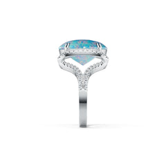 Sterling Silver Semi Mount Ring Setting Oval OV 16X12mm White Topaz DHJ
