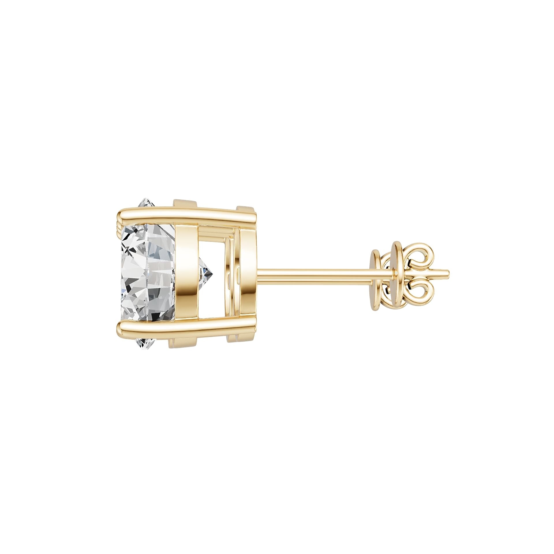 14K Gold Semi Mount Earrings Setting Round Ro 5x5mm Syz Jewelry