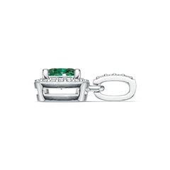 10K Gold Semi Mount Pendant Setting Cushion CU 5X5mm with White Topaz Moissanite Accent DHJ