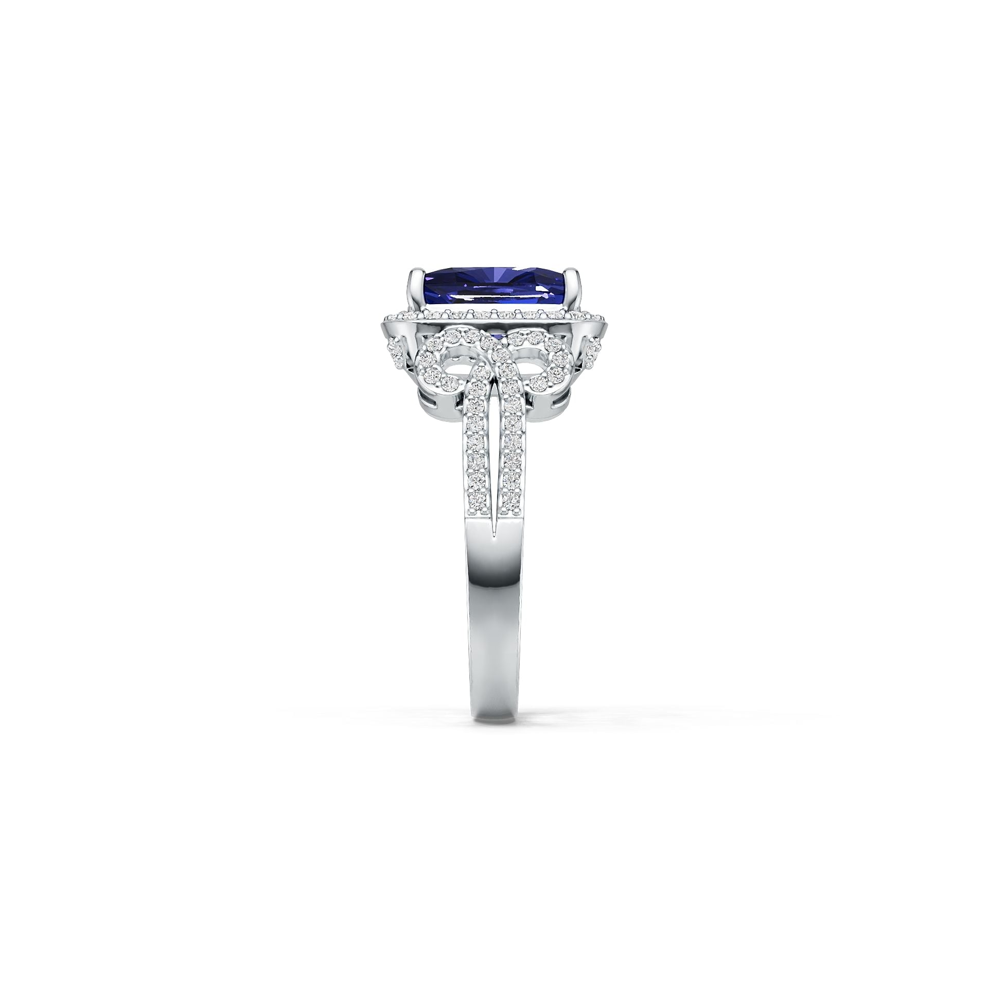 10K 14K Gold or 14K Gold Semi Mount Ring Setting Cushion Cu 10x8mm Diamond Accent Syzjewelry