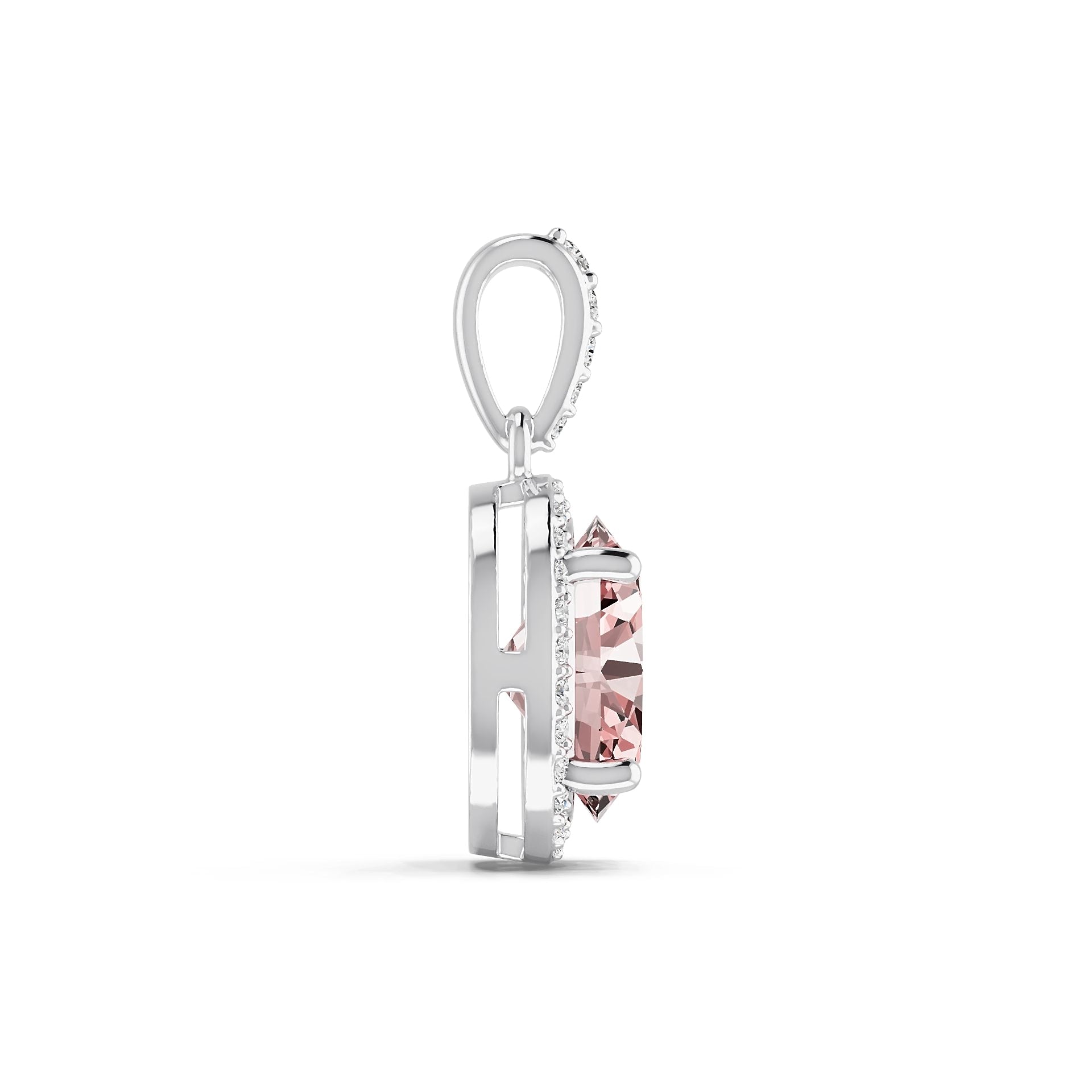 Platinum Semi Mount Pendant Setting Oval Ov 9x7mm Syz Jewelry