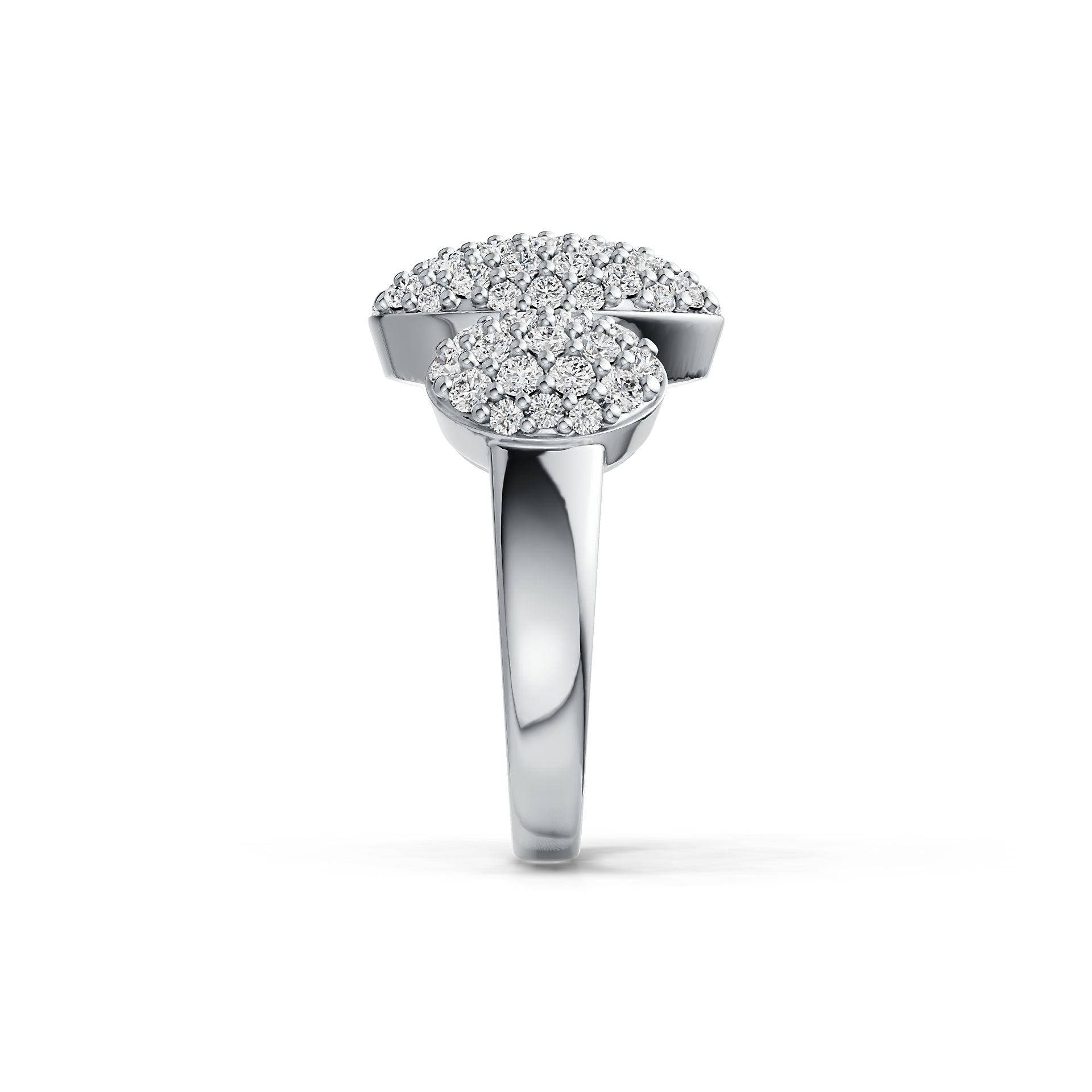 Sterling Silver Oval-Shaped Cocktail Ring with White Topaz or Moissanite DHJ