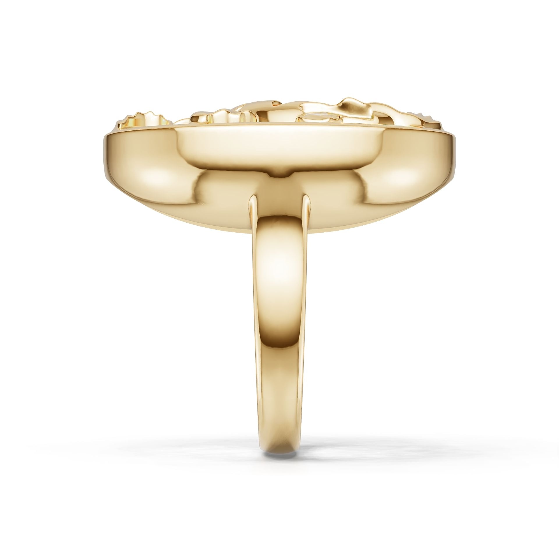 18K Gold Semi Mount Ring Setting Round Ro 23x23mm Syz Jewelry