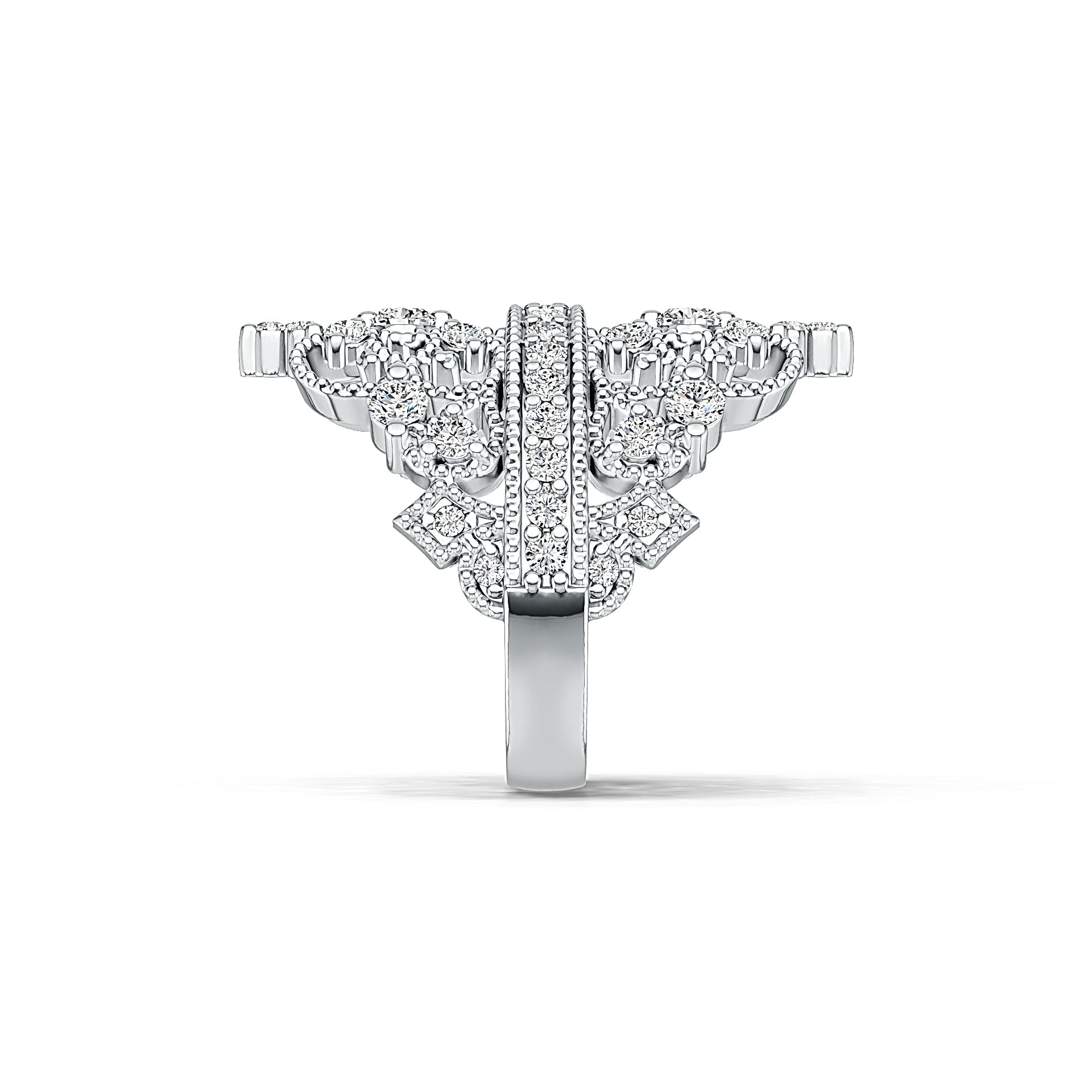 Sterling Silver Ring Crown Theme with White Topaz or Moissanite DHJ