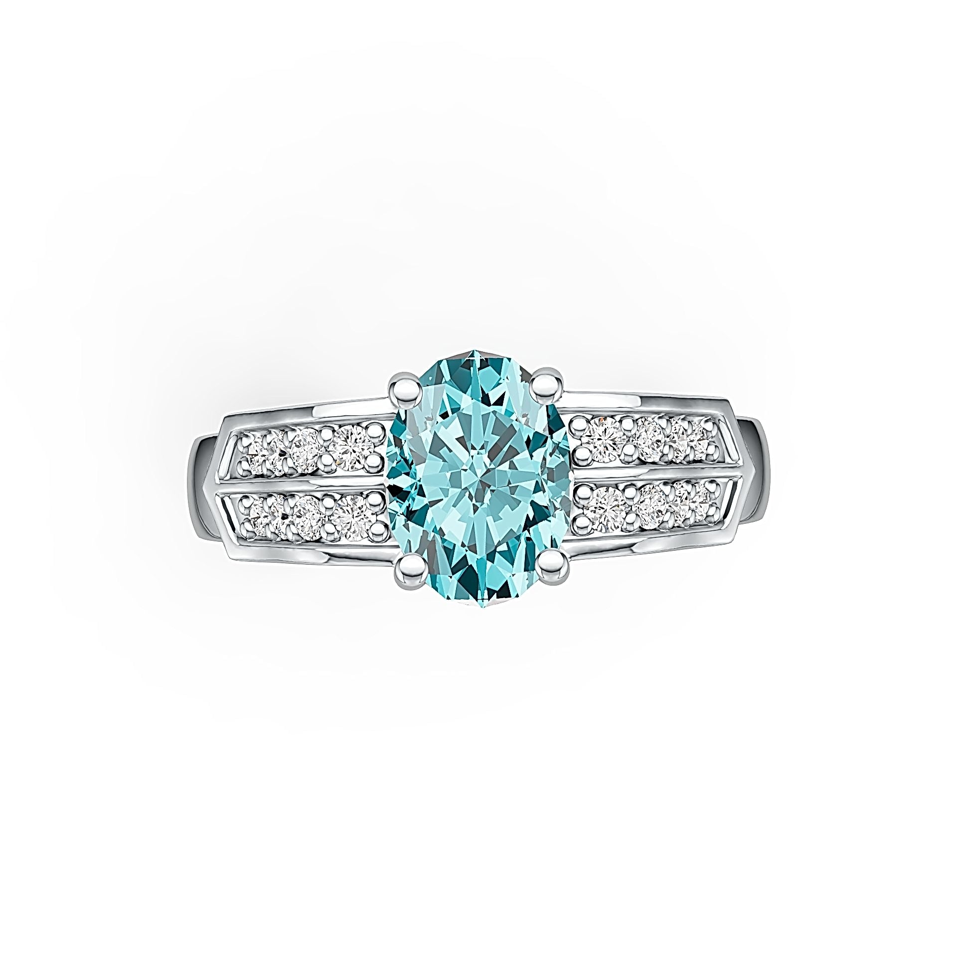 14K Gold Semi Mount Ring Setting Oval OV 8X6mm Diamond Accent DHJ