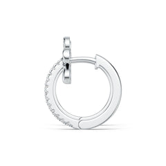 Sterling Silver Hoop Earrings with White Topaz or Moissanite Flower Theme Syzjewelry