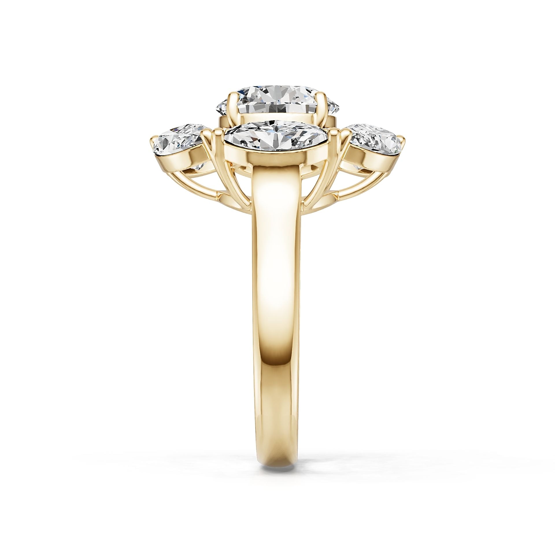 Platinum Semi Mount Ring Setting Round Ro 8x4mm Diamond Accent Syz Jewelry
