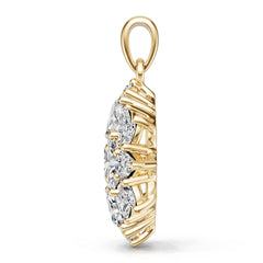 18K Gold Semi Mount Pendant Setting Round Ro 5x4mm Diamond Accent Syz Jewelry