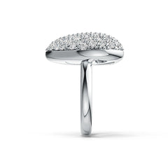 Sterling Silver Ring Cluster Heart Theme with White Topaz or Moissanite