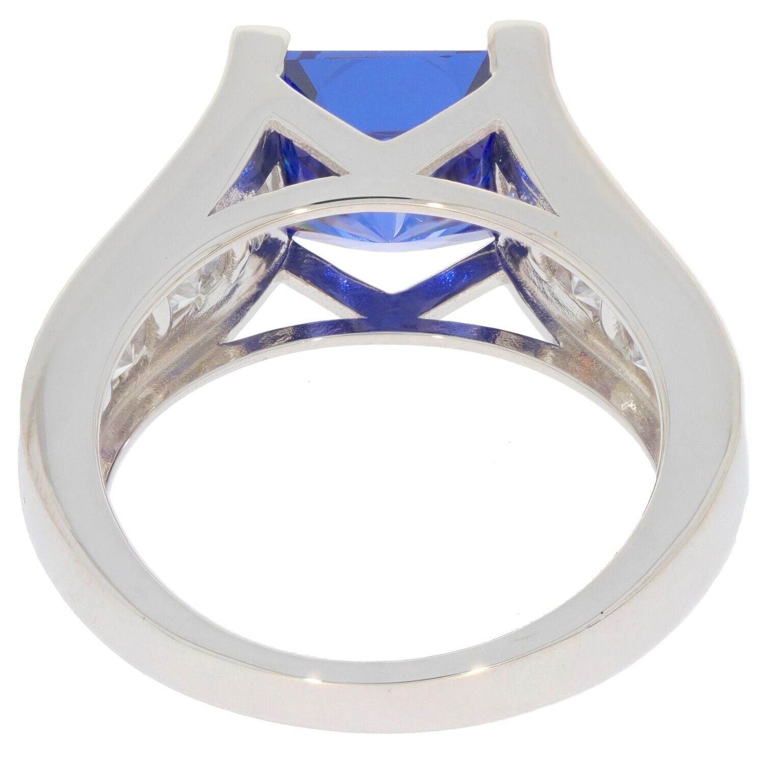 Platinum Semi Mount Ring Setting Princess SQ 9X9mm 25534R Diamond Accent Syzjewelry