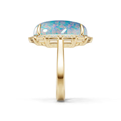 18K Gold Semi Mount Ring Setting Oval Ov 18x13mm Diamond Accent Syz Jewelry