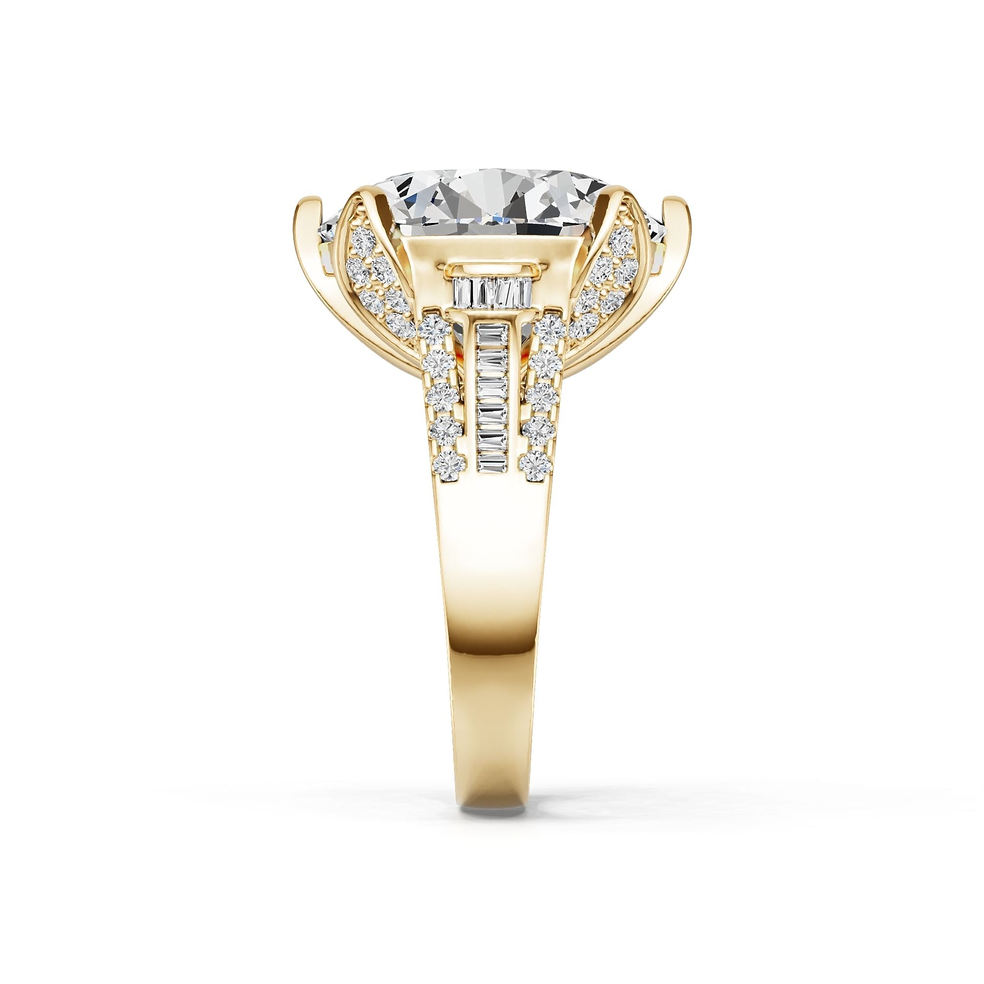 18K Gold Semi Mount Ring Setting Round Ro 1x1mm Diamond Accent Syz Jewelry