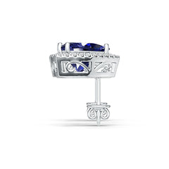 Sterling Silver Semi Mount Earrings Setting Trillion TR 11X11mm with White Topaz - Syzjewelry