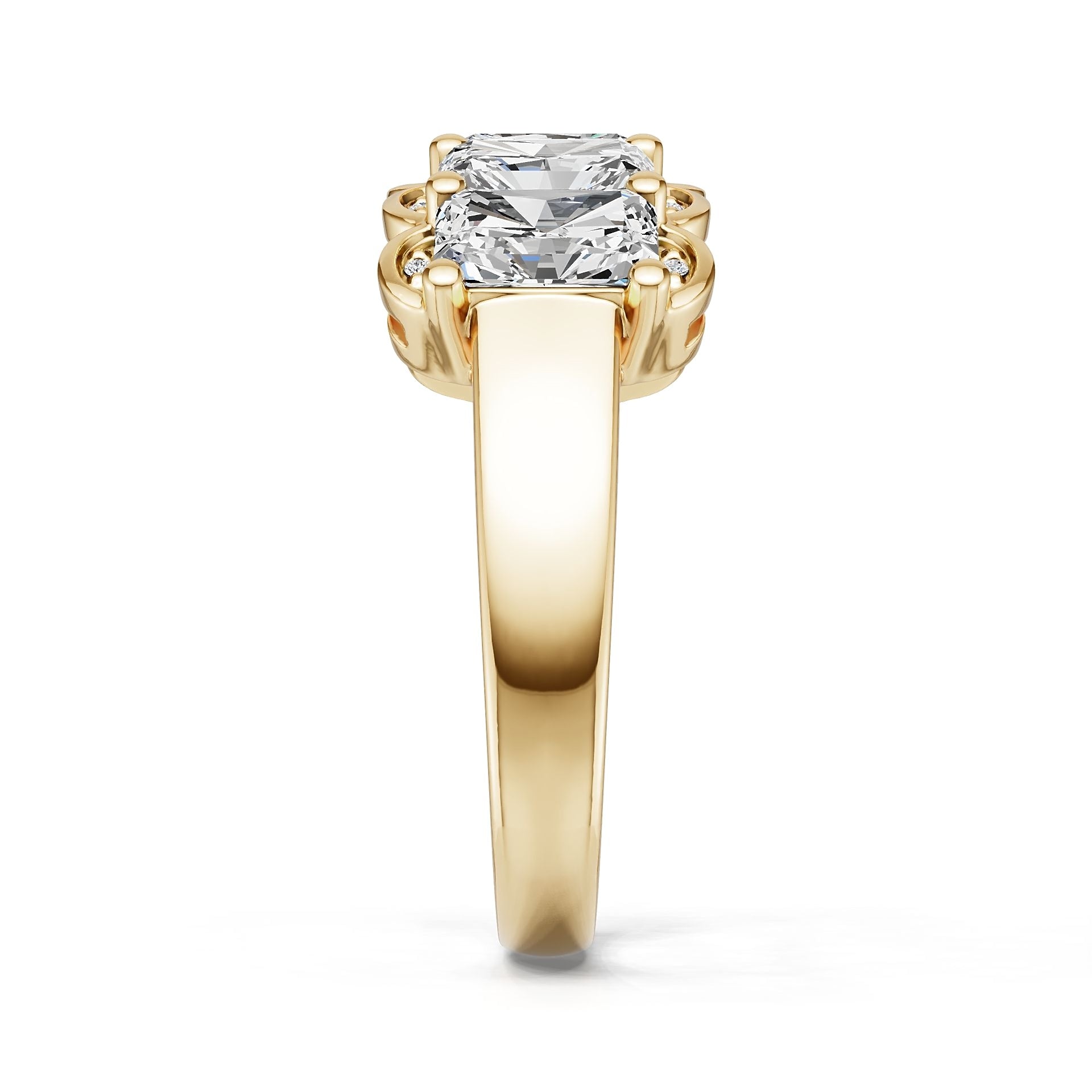 14K Gold Semi Mount Ring Setting Emerald Em 6x4mm Diamond Accent Syz Jewelry