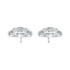 Sterling Silver Earrings Dangling Cluster Round-Shaped with White Topaz or Moissanite DHJ