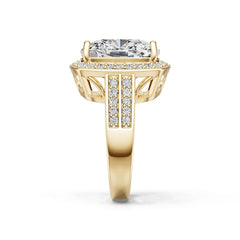 Platinum Semi Mount Ring Setting Cushion Cu 15x15mm Diamond Accent Syz Jewelry