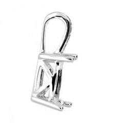 18K Gold Semi Mount Pendant Setting Cushion Cu 9x9mm W/ L003P Diamond Accent Syzjewelry